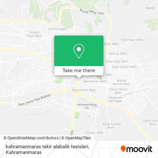 kahramanmaras  tekir  alabalik  tesisleri map