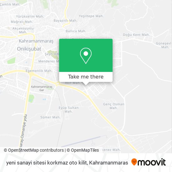 yeni sanayi sitesi korkmaz oto kilit map