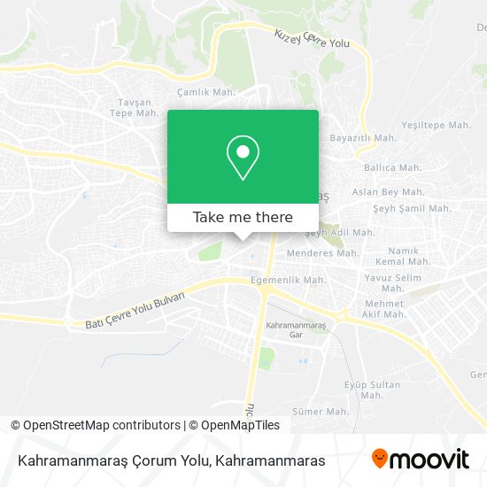 Kahramanmaraş Çorum Yolu map