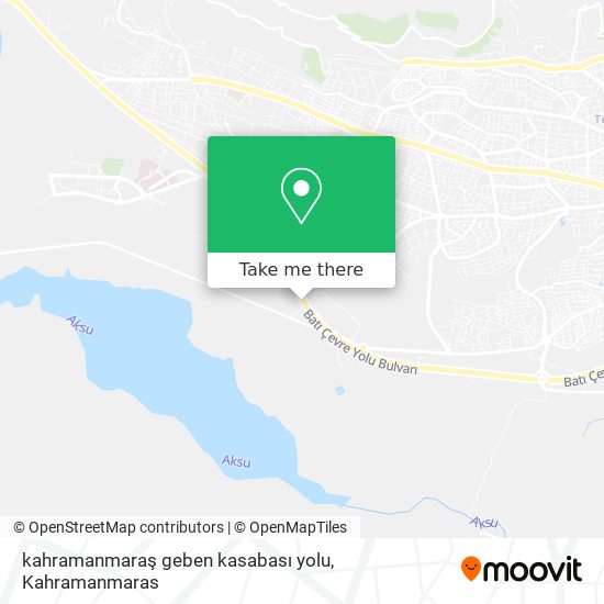 kahramanmaraş geben kasabası yolu map