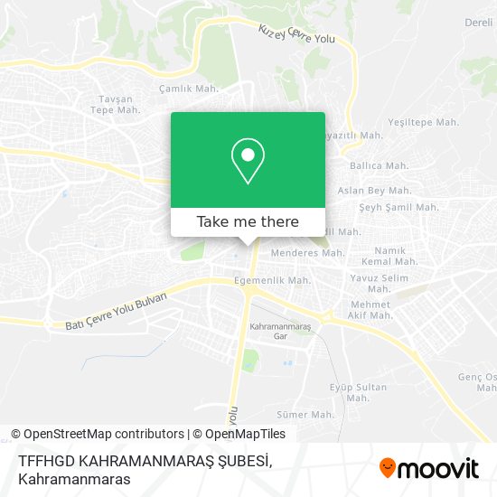 TFFHGD KAHRAMANMARAŞ ŞUBESİ map