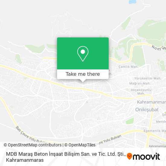 MDB Maraş Beton İnşaat Bilişim San. ve Tic. Ltd. Şti. map