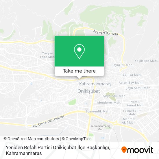 Yeniden Refah Partisi Onikişubat İlçe Başkanlığı map