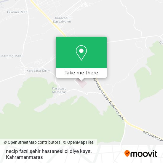 necip fazıl şehir hastanesi cildiye kayıt map