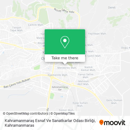 Kahramanmaraş Esnaf Ve Sanatkarlar Odası Birliği map