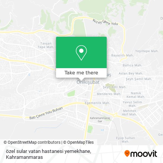 özel sular vatan hastanesi yemekhane map