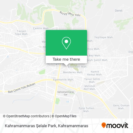 Kahramanmaras Şelale Park map