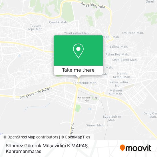 Sönmez Gümrük Müşavirliği K.MARAŞ map