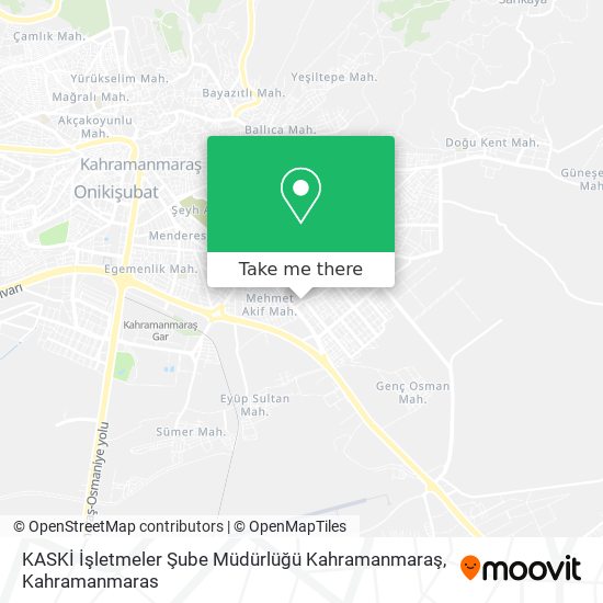 KASKİ İşletmeler Şube Müdürlüğü Kahramanmaraş map