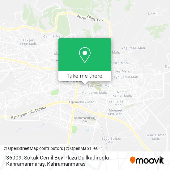 36009. Sokak Cemil Bey Plaza Dullkadiroğlu Kahramanmaraş map