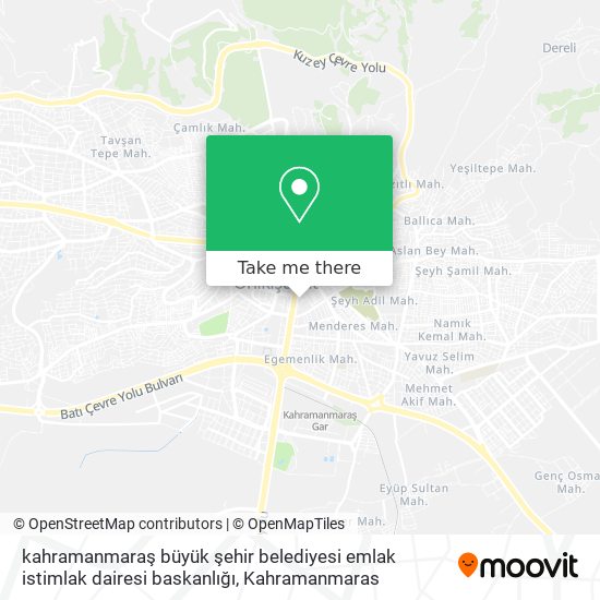 kahramanmaraş büyük şehir belediyesi emlak istimlak dairesi baskanlığı map