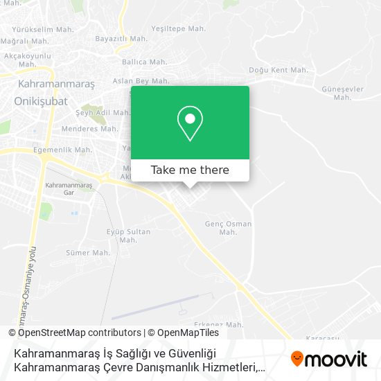 Kahramanmaraş İş Sağlığı ve Güvenliği Kahramanmaraş Çevre Danışmanlık Hizmetleri map