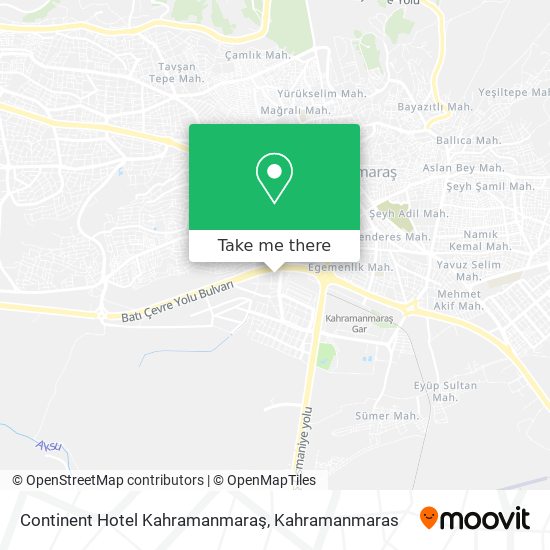 Continent Hotel Kahramanmaraş map