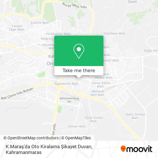 K.Maraş'da Oto Kiralama Şikayet Duvarı map