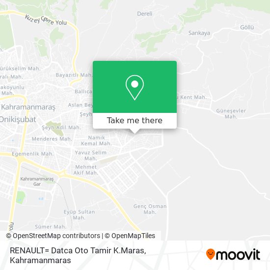 RENAULT= Datca Oto Tamir K.Maras map