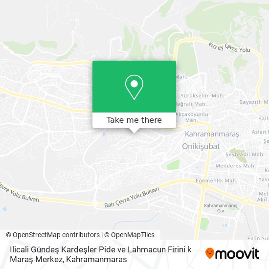 Ilicali Gündeş Kardeşler Pide ve Lahmacun Firini k Maraş Merkez map