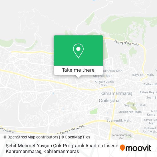 Şehit Mehmet Yavşan Çok Programlı Anadolu Lisesi-Kahramanmaraş map
