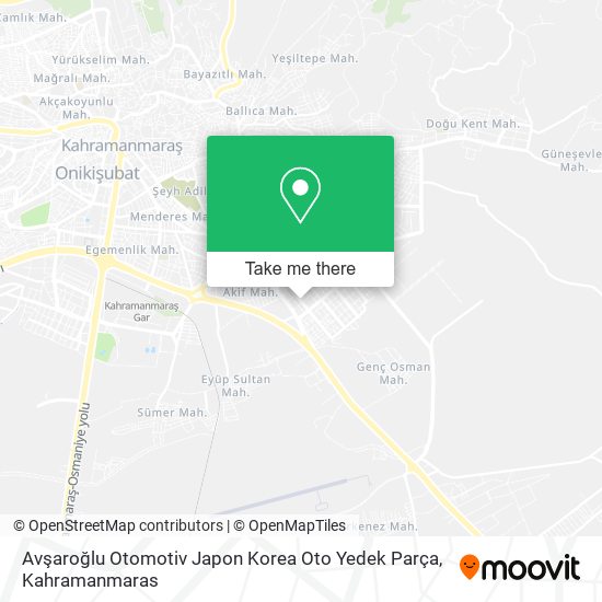 Avşaroğlu Otomotiv Japon Korea Oto Yedek Parça map