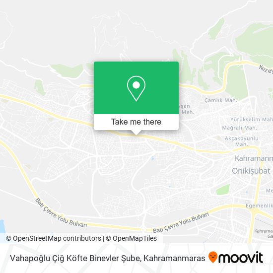 Vahapoğlu Çiğ Köfte Binevler Şube map