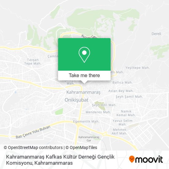 Kahramanmaraş Kafkas Kültür Derneği Gençlik Komisyonu map