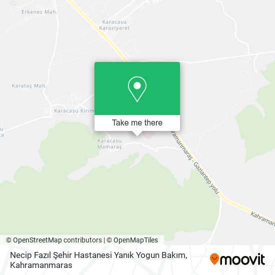 Necip Fazıl Şehir Hastanesi Yanık Yogun Bakım map