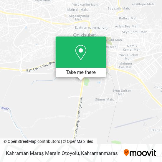 Kahraman Maraş Mersin Otoyolu map
