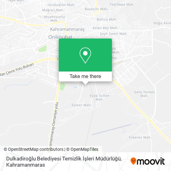 Dulkadiroğlu Belediyesi Temizlik İşleri Müdürlüğü map