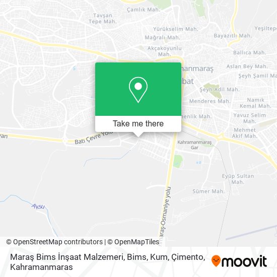 Maraş Bims İnşaat Malzemeri, Bims, Kum, Çimento map