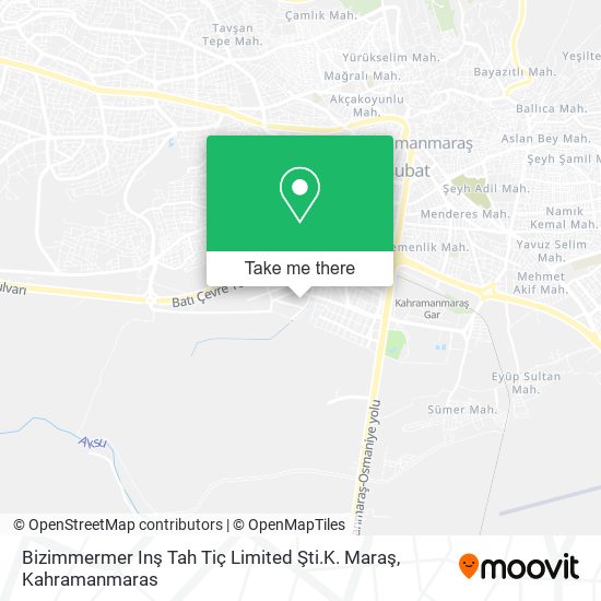 Bizimmermer Inş Tah Tiç Limited Şti.K. Maraş map