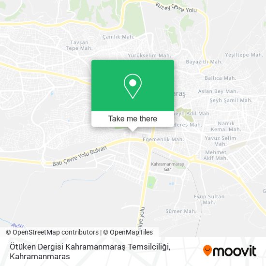 Ötüken Dergisi Kahramanmaraş Temsilciliği map