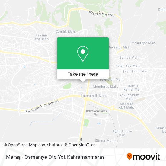Maraş - Osmaniye Oto Yol map