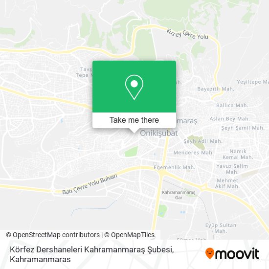 Körfez Dershaneleri Kahramanmaraş Şubesi map