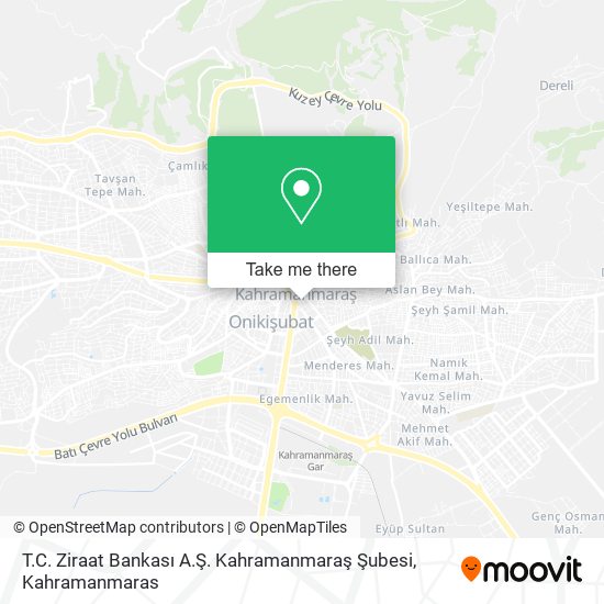 T.C. Ziraat Bankası A.Ş. Kahramanmaraş Şubesi map
