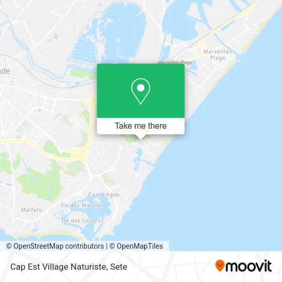 Cap Est Village Naturiste map