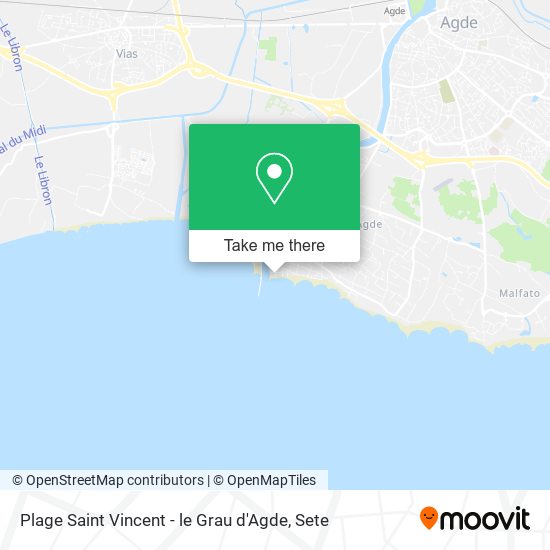 Mapa Plage Saint Vincent - le Grau d'Agde