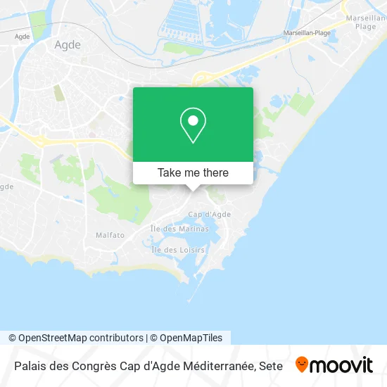 Mapa Palais des Congrès Cap d'Agde Méditerranée