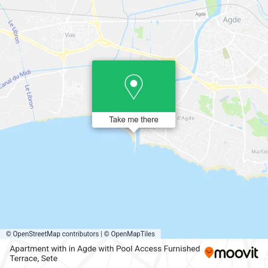 Apartment with in Agde with Pool Access Furnished Terrace map