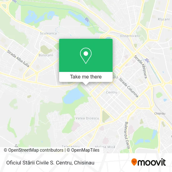Карта Oficiul Stării Civile S. Centru