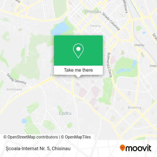 Карта Școala-Internat Nr. 5