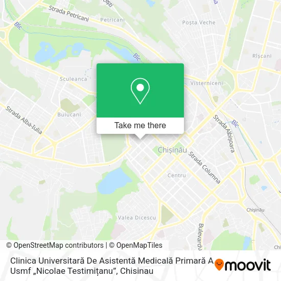 Clinica Universitară De Asistentă Medicală Primară A Usmf „Nicolae Testimițanu” map