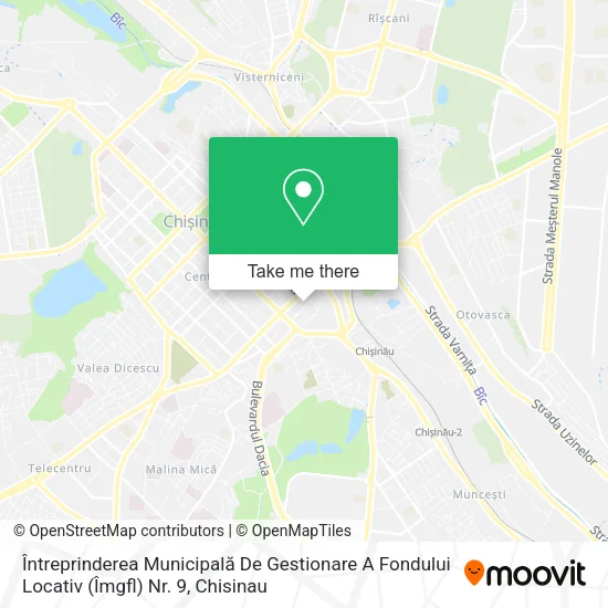 Карта Întreprinderea Municipală De Gestionare A Fondului Locativ (Îmgfl) Nr. 9