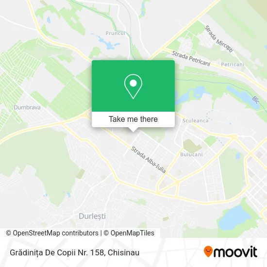 Карта Grădinița De Copii Nr. 158