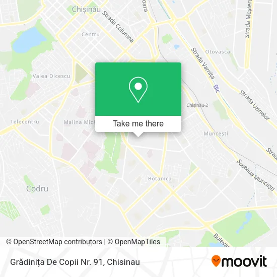Карта Grădinița De Copii Nr. 91