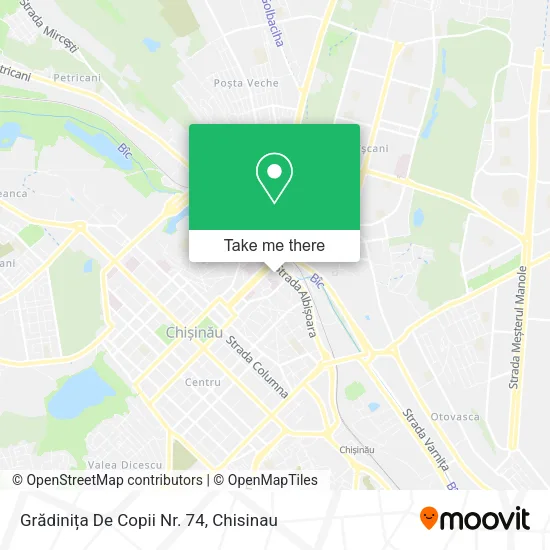 Карта Grădinița De Copii Nr. 74