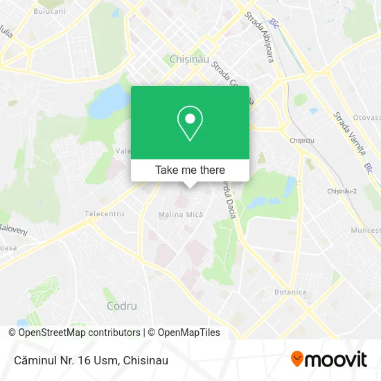Căminul Nr. 16 Usm map