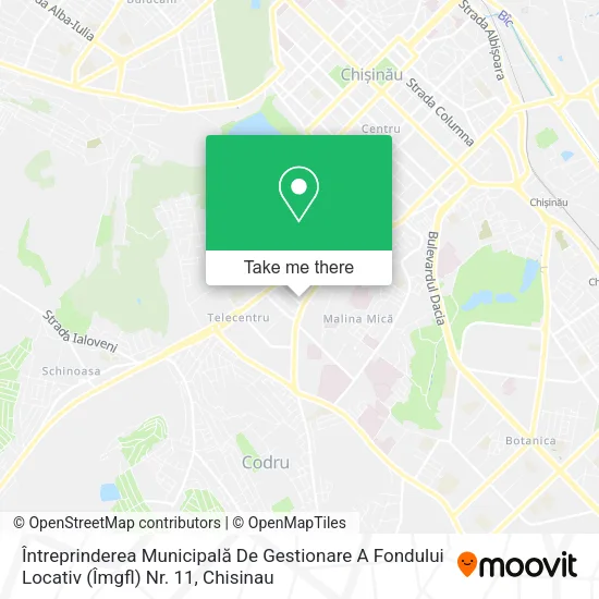 Карта Întreprinderea Municipală De Gestionare A Fondului Locativ (Îmgfl) Nr. 11