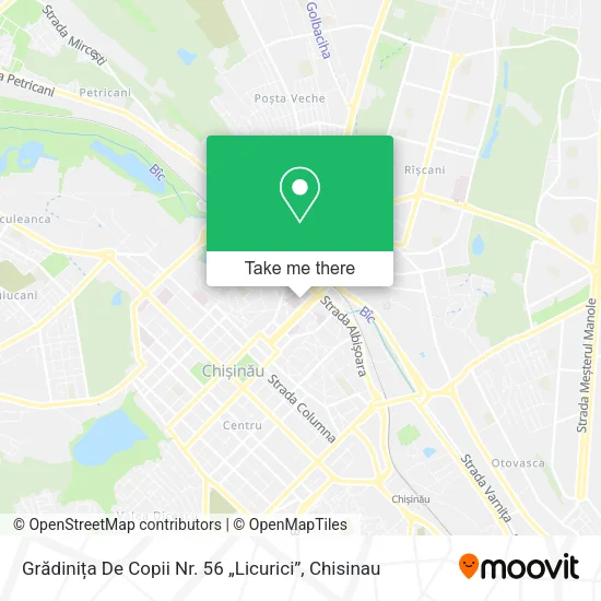 Карта Grădinița De Copii Nr. 56 „Licurici”