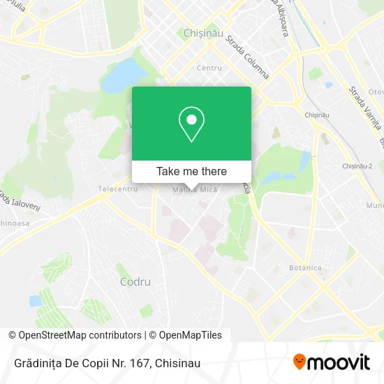 Карта Grădinița De Copii Nr. 167