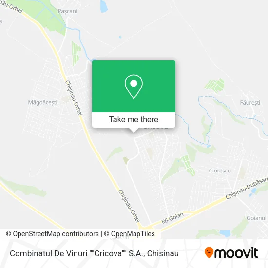 Карта Combinatul De Vinuri ""Cricova"" S.A.