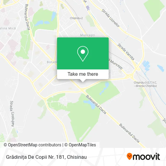 Карта Grădinița De Copii Nr. 181